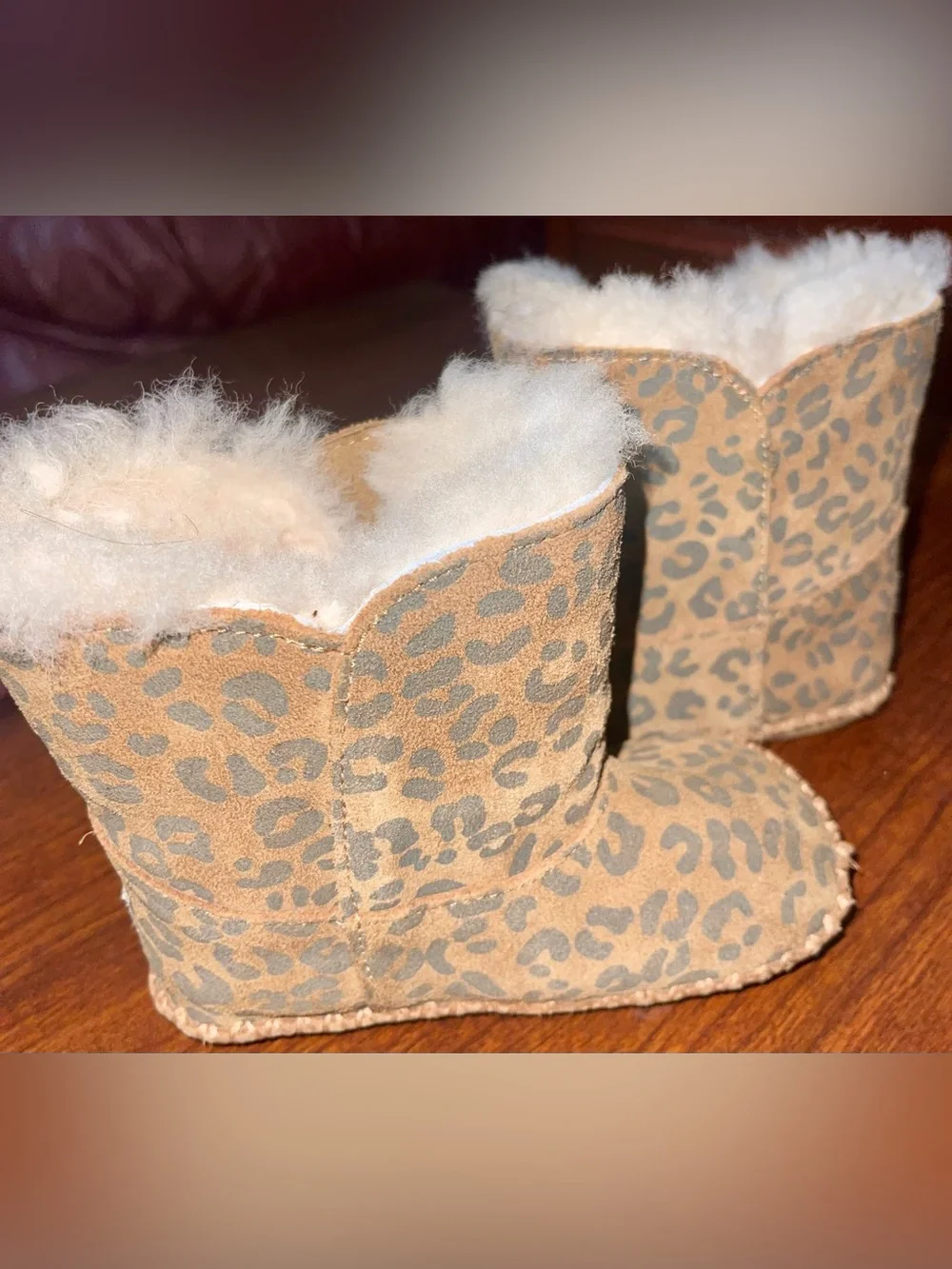 UGG Australia Cassie infant boot 4/5 chestnut leopard print Velcro lightweight